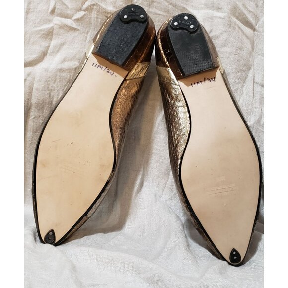 J. Renee Metallic Reptile Print Pointy Toe Flat Slip On Shoe Size 11 EUC - Picture 8 of 10